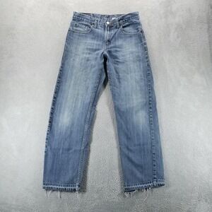 Levis 577 Jeans Womens 8 Blue Lower Rise Loose Fit Frayed Hem Medium Wash